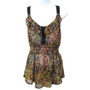 Pattison J Kincaid Ruffle Tank Top Womens Size M Elastic Waist